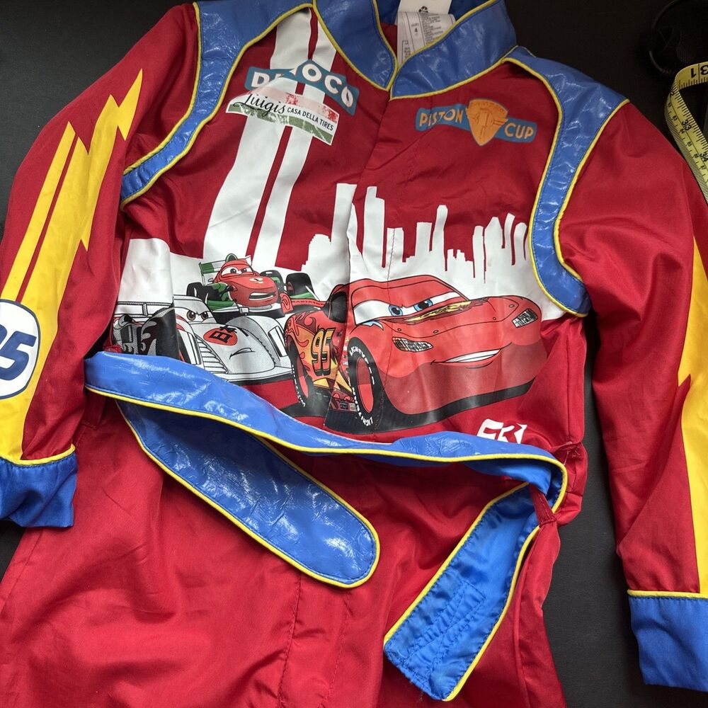Disney Cars Lightning McQueen Racing Suit Costume Size 4 Plus Lunch-sack, Toys - Picture 4 of 10